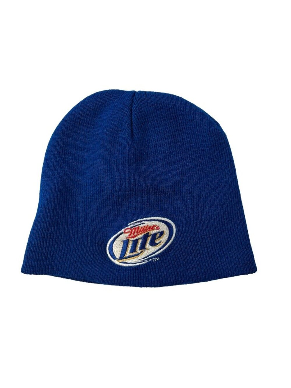 Miller Lite Blue Knit Beanie Hat Embroidered Logo Cozy Winter Cap